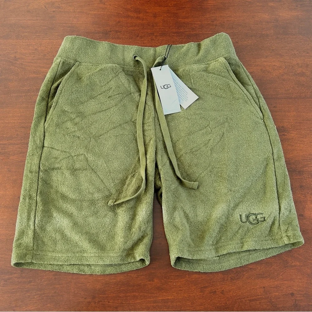 UGG Men's Dominick Brushed Terry Lounge Shorts Burnt Olive, Size S, New with Tag